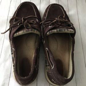 Sperry Songfish, size 8.5, plaid pattern